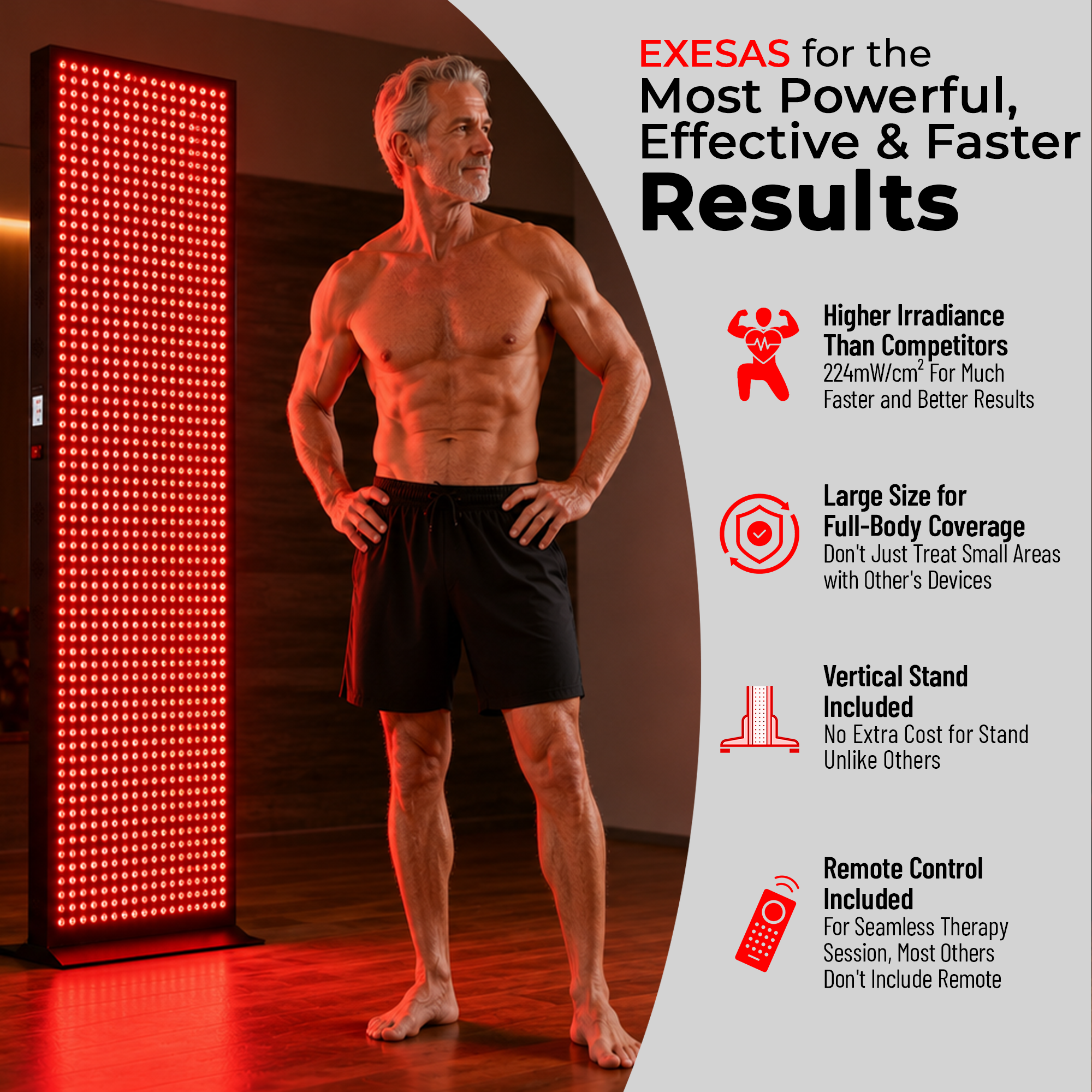 EXESAS | 800 LED Full-Body Red Light Therapy Panel