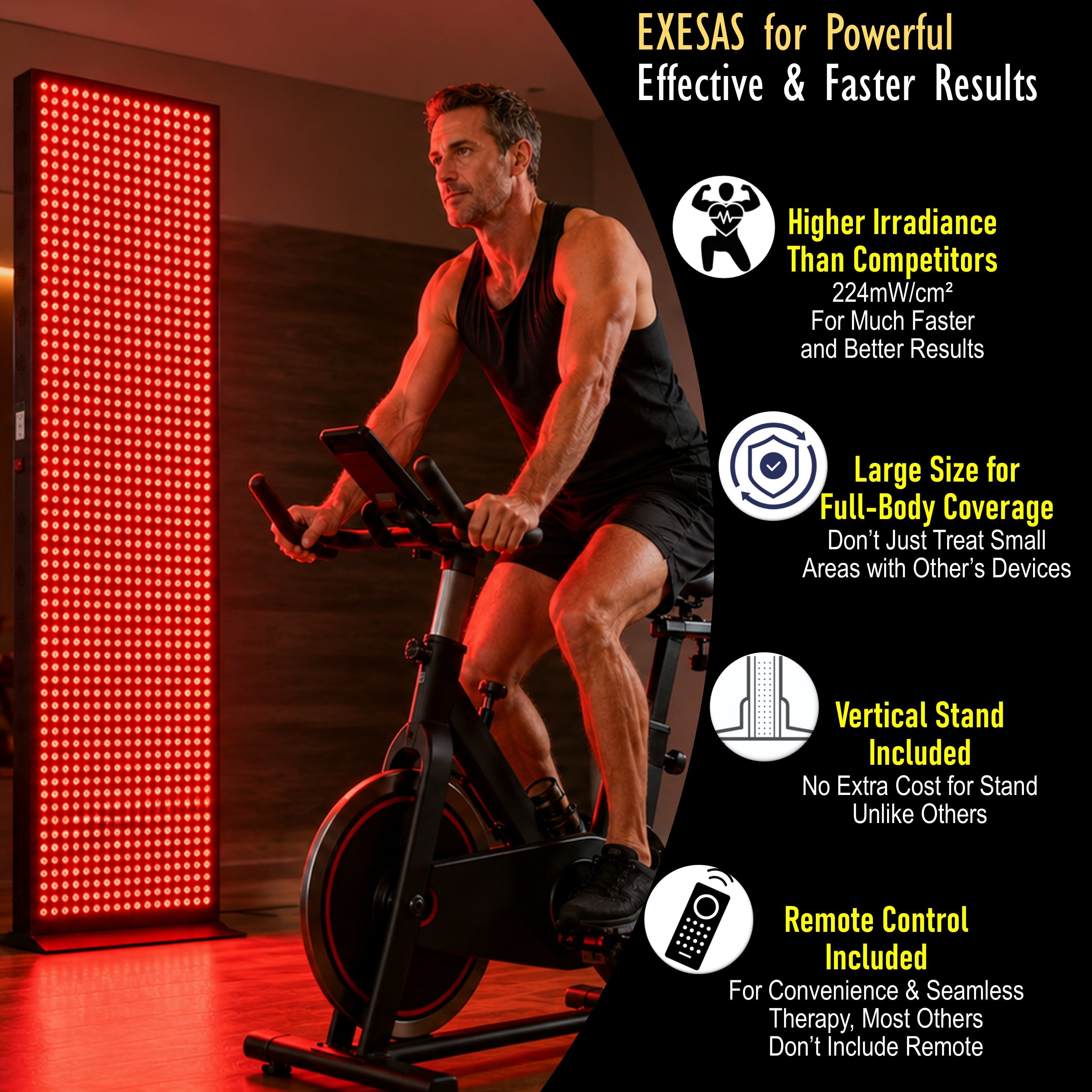 EXESAS | 800 LED Full-Body Red Light Therapy Panel