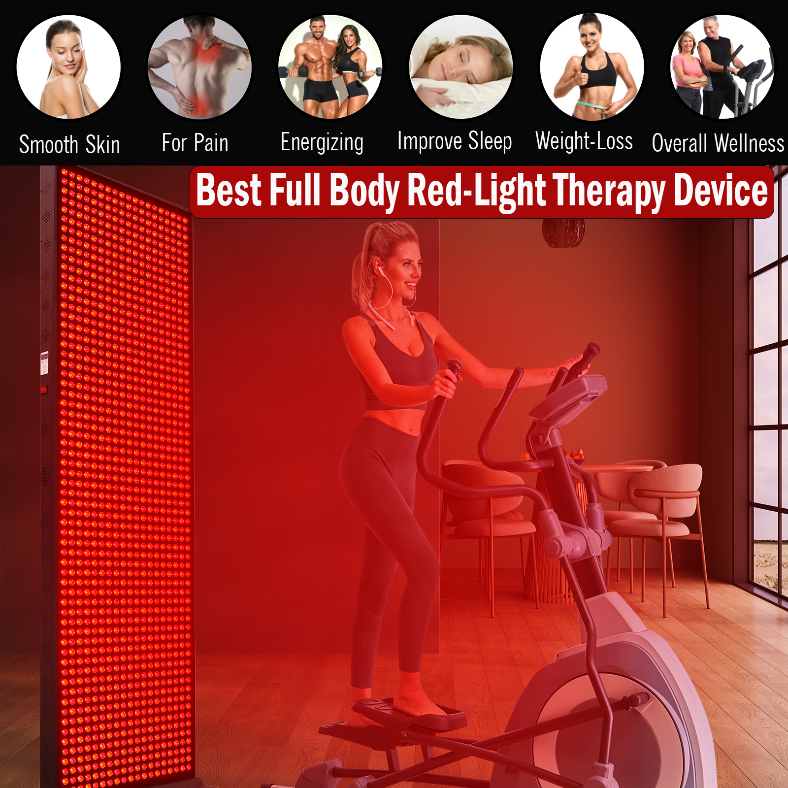 EXESAS 1216 | 6080W Dual-chip Red Light Therapy Panel