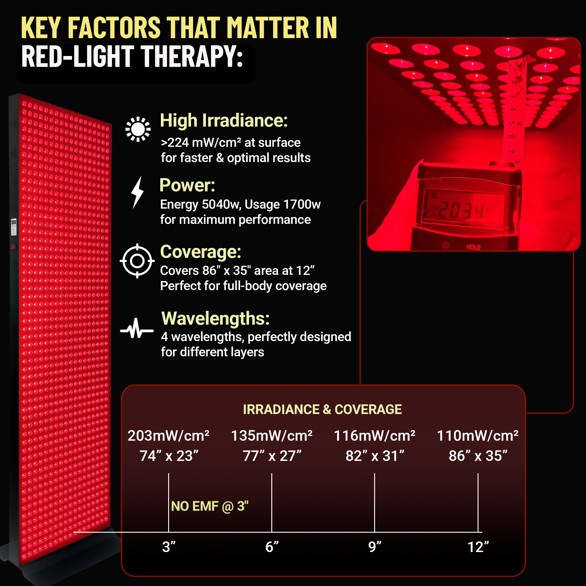 EXESAS | 1008 LED Full-Body Red Light Therapy Panel