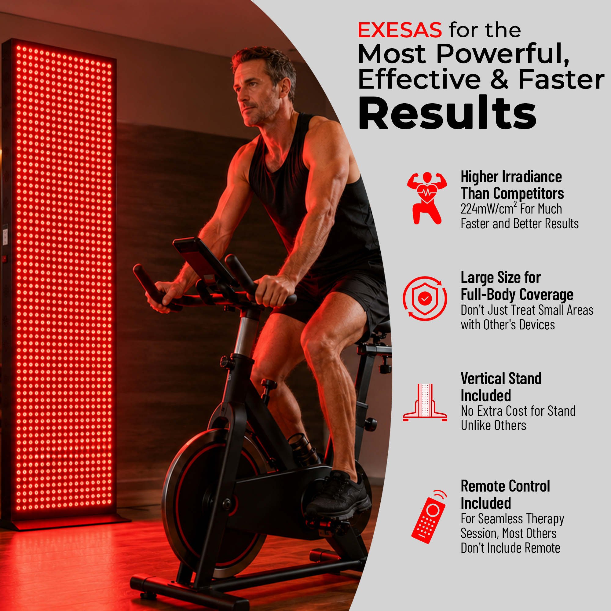 EXESAS | 1008 LED Full-Body Red Light Therapy Panel