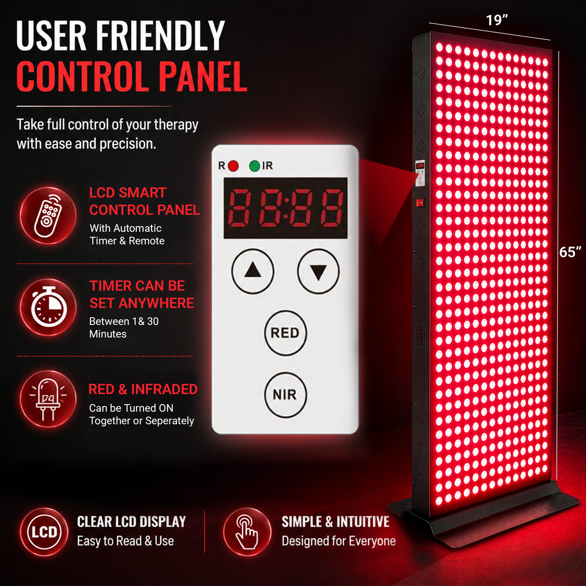 EXESAS 800 | 4000W Dual-chip Red Light Therapy Panel