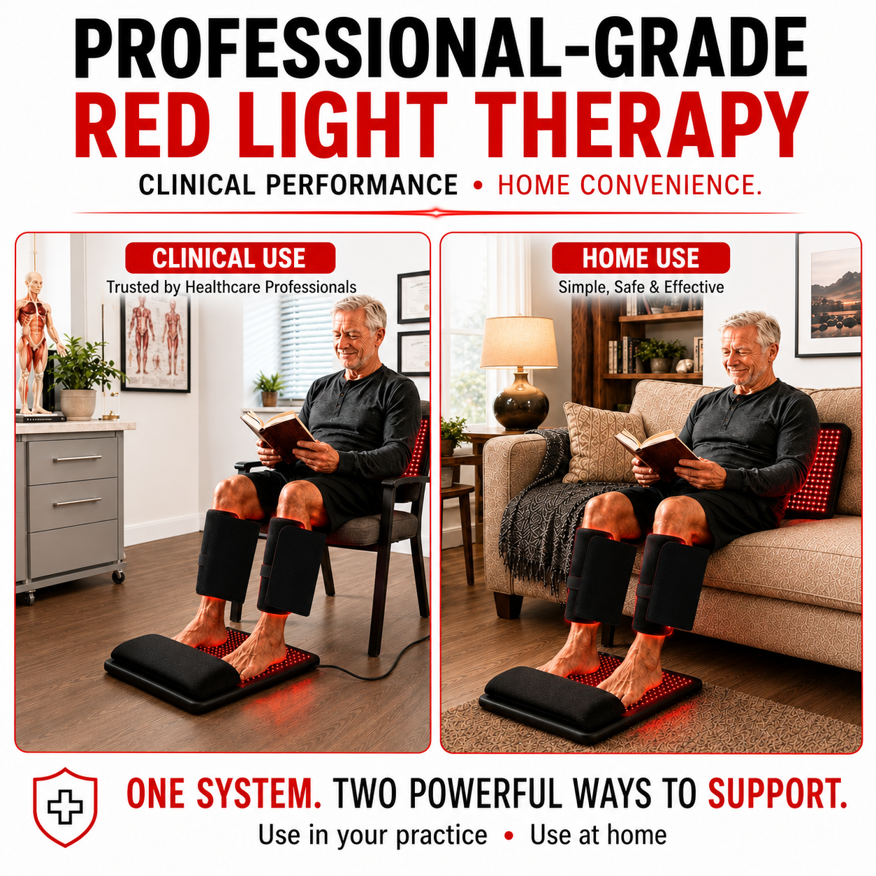Red Light Pro Devices | Foot, Calf & Lower Back Therapy System – 4-Device Kit