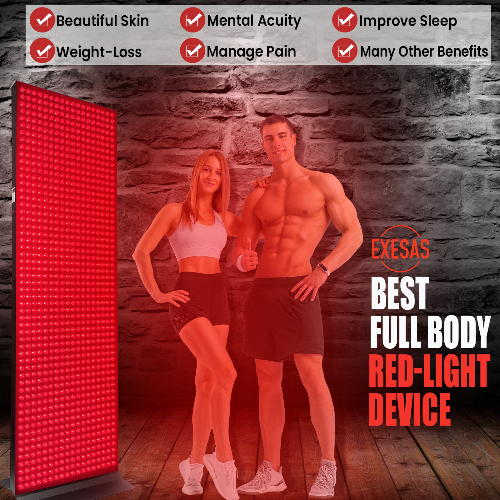EXESAS 1008 | 5040W Dual-Chip Red Light Therapy Panel